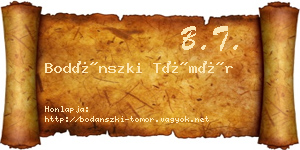 Bodánszki Tömör névjegykártya